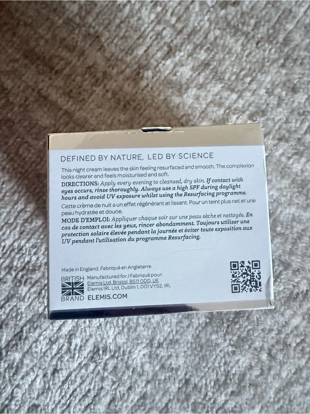 ELEMIS Dynamic Resurfacing Night Cream - White & Silver Packaging